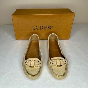 J. Crew Cream Flats with Gold Hardware